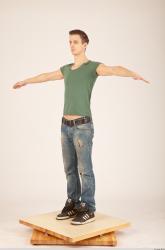 Whole Body Man White Casual Athletic Male Studio Poses